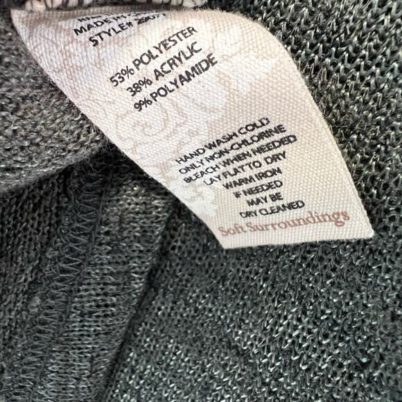 Soft Surroundings Sheer Knit Oversized Green Sweater Size Medium - Picture 7 of 8